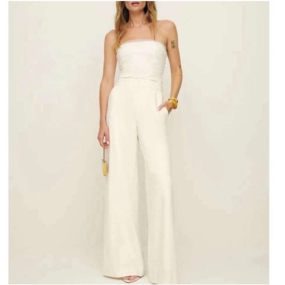 Reformation Auggie Pants in Ivory 10 - Picture 10 of 11